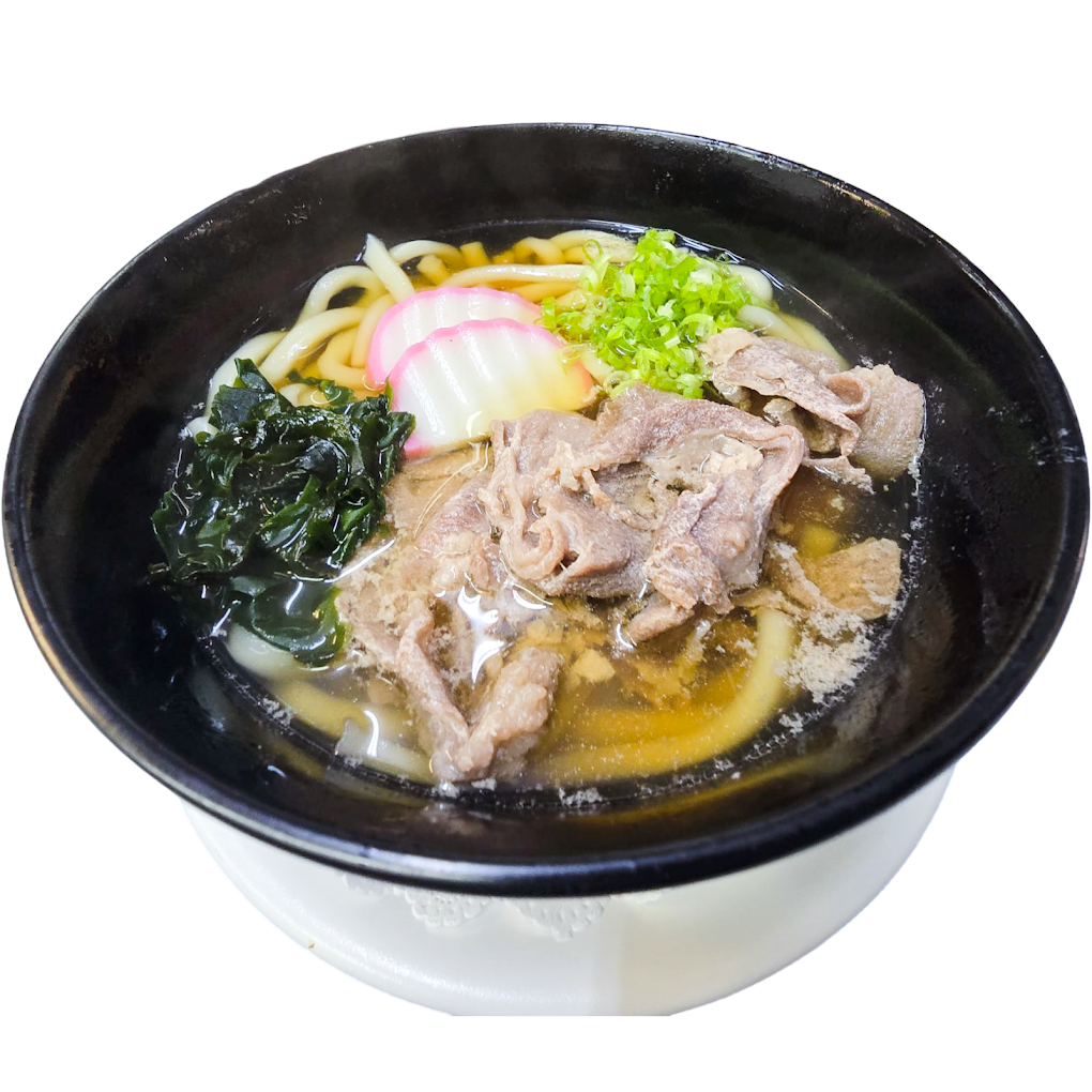 Steaming Hot Udon Noodle Soup and Rice Bowl